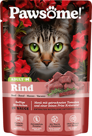 Nassfutter Katze mit Rind, 85 g