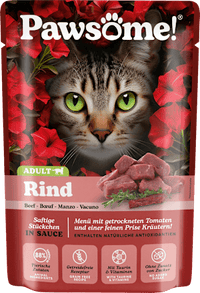 Nassfutter Katze mit Rind, 85 g
