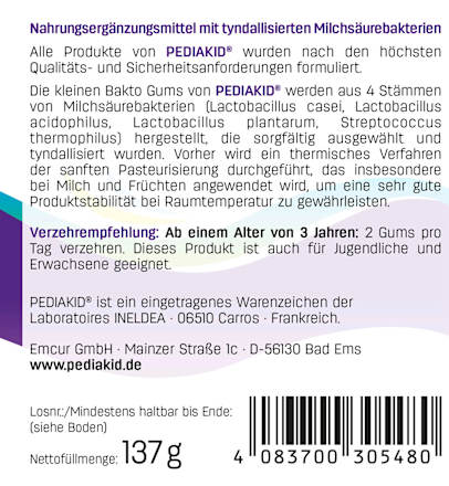 Bakto Gums Apfelgeschmack 60 St, 137 g