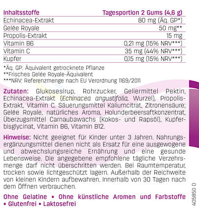 Immun Gums Himbeergeschmack 60 St, 138 g