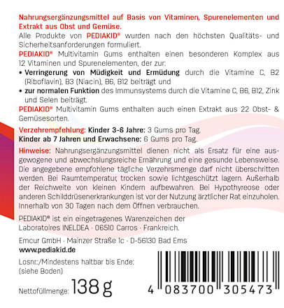 Multivitamine gums kersensmaak 60 stuks, 138 g