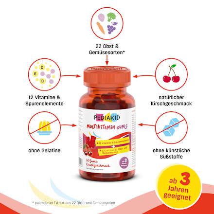 Multivitamine gums kersensmaak 60 stuks, 138 g