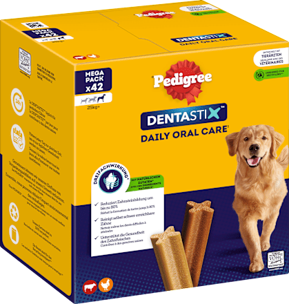 Hondenkauwsnack Dental Care DentaStix voor grote honden, multipack (6x7 stuks), 1,62 kg