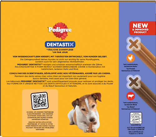 Kausnack Hund Zahnpflege DentaStix für kleine Hunde, Multipack (10x7 Stück), 1,1 kg