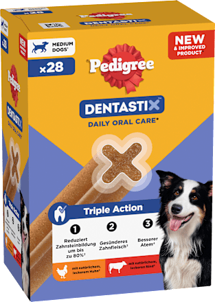 Kausnack Hund Zahnpflege DentaStix für mittelgroße Hunde, Multipack (28 Stück), 720 g