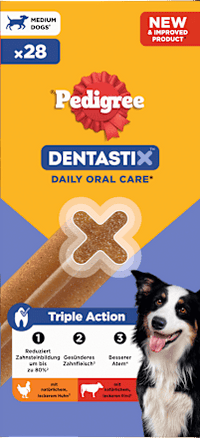 Kausnack Hund Zahnpflege DentaStix für mittelgroße Hunde, Multipack (28 Stück), 720 g