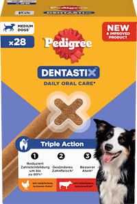 Kausnack Hund Zahnpflege DentaStix für mittelgroße Hunde, Multipack (28 Stück), 720 g
