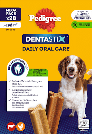 Hondenkauwsnack Dental Care DentaStix voor middelgrote honden, Multipack (28 stuks), 720 g