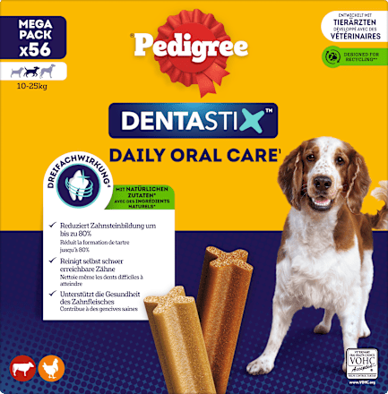 Hondenkauwsnack Dental Care DentaStix voor middelgrote honden, Multipack (8x7 stuks), 1,44 kg