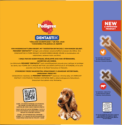 Kausnack Hund Zahnpflege DentaStix für mittelgroße Hunde, Multipack (8x7 Stück), 1,44 kg