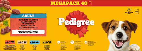 Nassfutter Hund gemischte Selektion in Gelee, Megapack (40x100 g), 4 kg