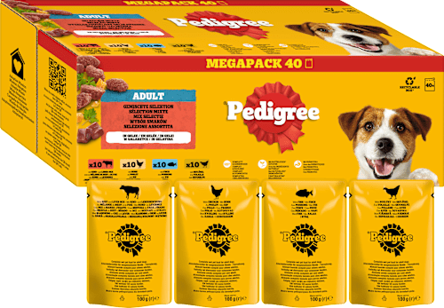 Nassfutter Hund gemischte Selektion in Gelee, Megapack (40x100 g), 4 kg