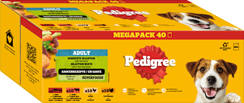 Nassfutter Hund gemischte Selektion in Sauce, Megapack (40x100 g), 4 kg