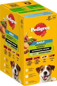 Nat hondenvoer gemengde selectie in saus, multipack (12 x 100 g), 1.200 g