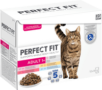 Nat kattenvoer met vis, kip &amp; rund, vitaliteit &amp; fitness, multipack (12 x 85 g), 1,02 kg