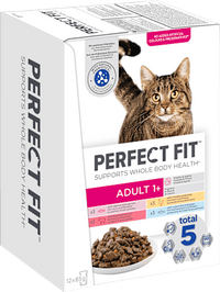Nat kattenvoer met vis, kip &amp; rund, vitaliteit &amp; fitness, multipack (12 x 85 g), 1,02 kg