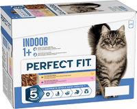 Nassfutter Katze mit Huhn & Lachs, Indoor Multipack (12x85 g), 1.020 g