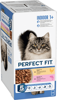 Nassfutter Katze mit Huhn & Lachs, Indoor Multipack (12x85 g), 1.020 g