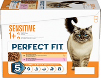 Nassfutter Katze mit Huhn & Lachs, sensitiv Multipack (12x85 g), 1,02 kg