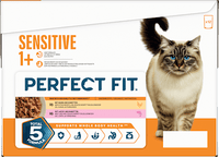 Nassfutter Katze mit Huhn & Lachs, sensitiv Multipack (12x85 g), 1,02 kg