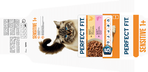 Nassfutter Katze mit Huhn & Lachs, sensitiv Multipack (12x85 g), 1,02 kg