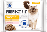 Natvoer voor katten Sensitive met kip en zalm, multipack (4x85 g), 340 g