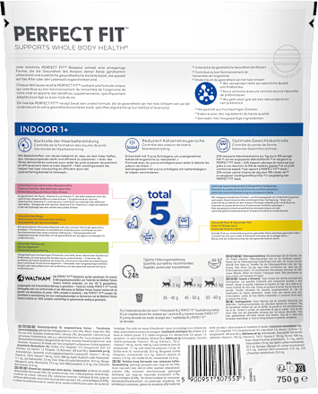 Droogvoer voor katten Indoor 1+ met kip, Adult, 750 g