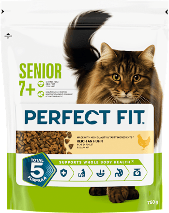 Trockenfutter Katze mit Huhn, Senior 7+, 750 g