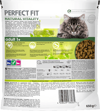 Droogvoer voor katten met rund en kip, natuurlijke vitaliteit, Adult, 650 g