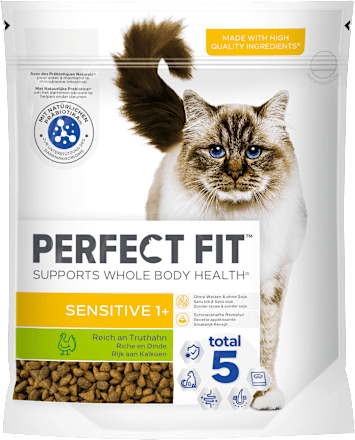 Droogvoer voor katten Sensitive 1+ met kalkoen, volwassen, 750 g