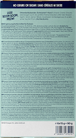 Cat Treat Cream Snack Sensitive met eend en sint-jakobsschelp (6x15 g), 90 g