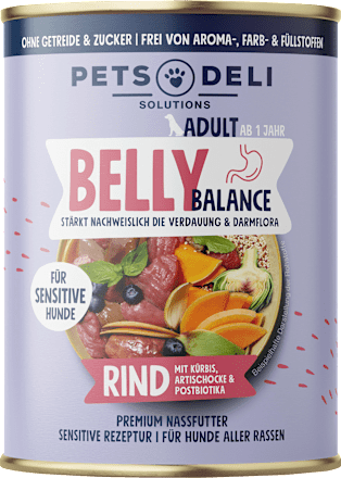Nat hondenvoer gevoelig met rundvlees &amp; quinoa, buikbalans, 400 g