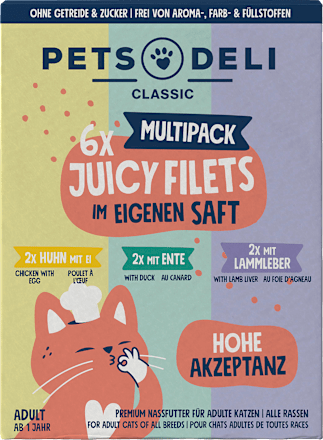 Nat kattenvoer sappige filets, multipack (6x70 g), 560 g