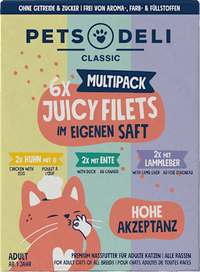 Nat kattenvoer sappige filets, multipack (6x70 g), 560 g