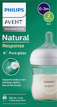 Natural Response witte glazen babyfles, vanaf de geboorte, 120 ml, 1 stuk