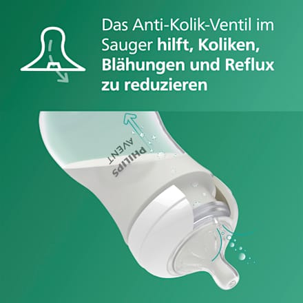 Babyflasch aus Glas Natural Response weiß, von Geburt an, 120ml, 1 St