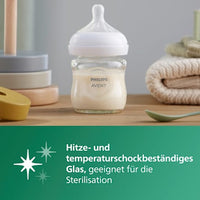 Natural Response witte glazen babyfles, vanaf de geboorte, 120 ml, 1 stuk