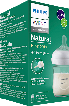 Natural Response witte glazen babyfles, vanaf de geboorte, 120 ml, 1 stuk