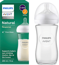 Babyflasche aus Glas Natural Response weiß, von Geburt an, 240ml, 1 St PHILIPS AVENT