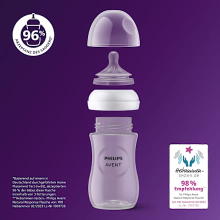 Babyflasche Natural Response weiß/Giraffe, ab dem 3. Monat, 260 ml, 1 St