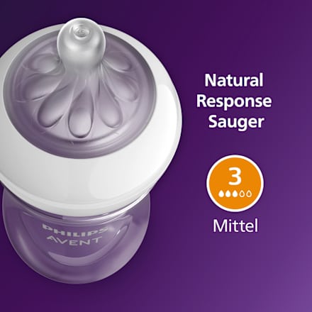 Babyflasche Natural Response weiß/Giraffe, ab dem 3. Monat, 260 ml, 1 St