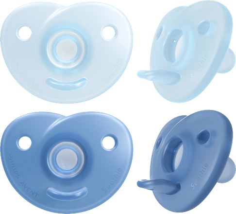 Schnuller Soothie Silikon, blau, 0-6 Monate, 2 St