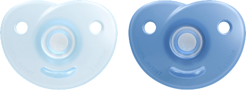 Soothie siliconen fopspeen, blauw, 0-6 maanden, 2 stuks
