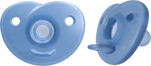 Soothie siliconen fopspeen, blauw, 0-6 maanden, 2 stuks