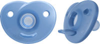 Soothie siliconen fopspeen, blauw, 0-6 maanden, 2 stuks