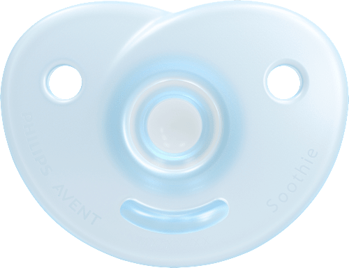 Soothie siliconen fopspeen, blauw, 0-6 maanden, 2 stuks