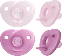 Schnuller Soothie Silkon, rosa, 0-6 Monate, 2 St