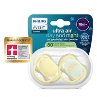 Schnuller ultra air day+night Silikon, gelb, ab 18 Monaten, 2 St