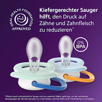 Schnuller ultra air happy Silikon, blau/mint, 0-6 Monate, 2 St