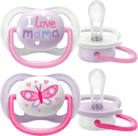 Schnuller ultra air happy Silikon, rosa/lila, 0-6 Monate, 2 St PHILIPS AVENT